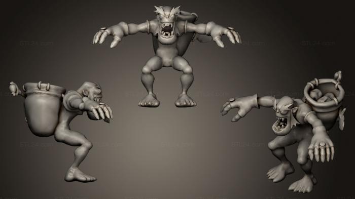 Статуэтки герои, монстры и демоны (Вурдалак-Падальщик, STKM_0461) 3D модель для ЧПУ станка